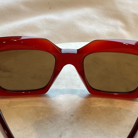 CELINE CL401301 Cherry Red Square Sunglasses TS - Picture 5 of 6